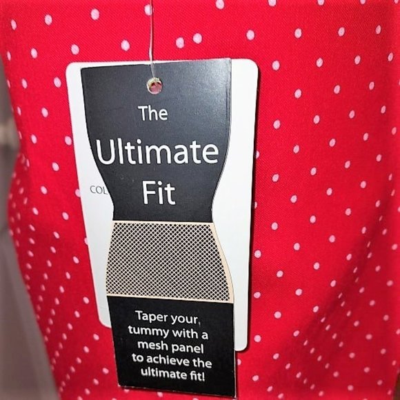 Zac & Rachel The Ultimate Fit Pull On Red/White Polka Dot Crop Pants Size 6 NWT - Picture 5 of 7